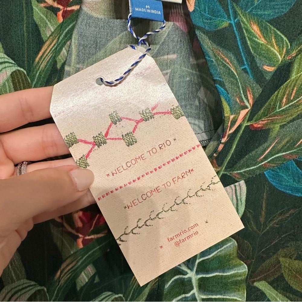 NWT Farm Rio Anthropologie Foliage Jungle Cutout Dress - Picture 8 of 12